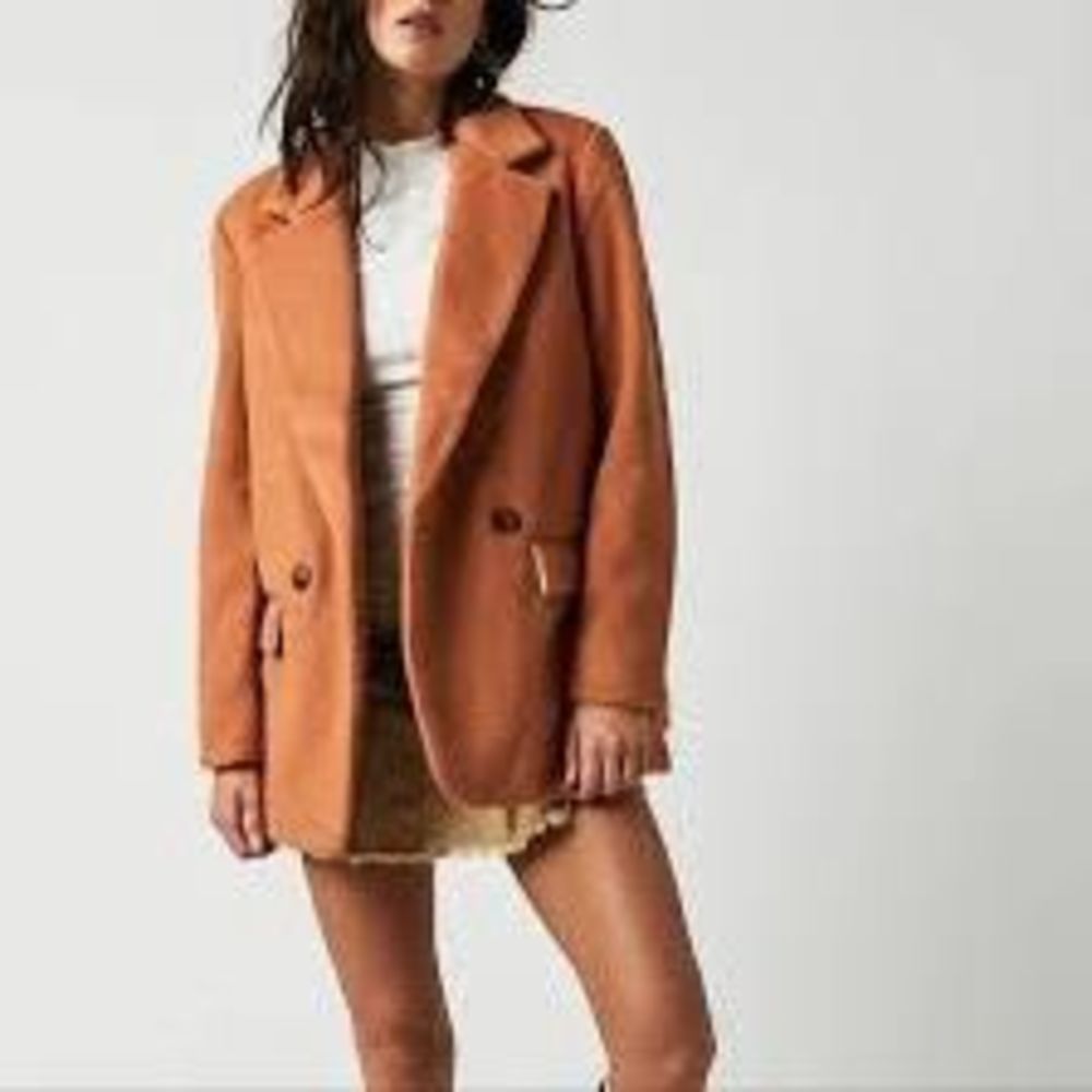Free People Terra Cotta Tan Mari Solid Blazer